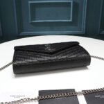Saint Laurent Chain-strap YSL-plaque grained-leather wallet - Image 2