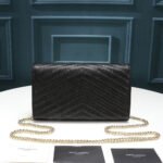 Saint Laurent Chain-strap YSL-plaque grained-leather wallet - Image 4