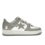 PK God Batch A Bathing Ape Bape Sta Patent Leather White Grey (2023) - Image 3