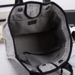 CHANEL Woven Straw Raffia Striped Medium Deauville Tote - Image 5