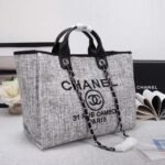 CHANEL Woven Straw Raffia Striped Medium Deauville Tote - Image 2