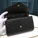 Saint Laurent Chain-strap YSL-plaque grained-leather wallet - Image 3