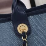 CHANEL Woven Straw Raffia Striped Medium Deauville Tote - Image 3