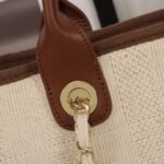 CHANEL Woven Straw Raffia Striped Medium Deauville Tote - Image 6