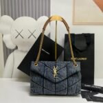 YSL PUFFER SMALL IN SUEDE AND DENIM - Image 2