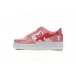 A Bathing Ape Bape Sta Low Pink Paint Leather 1H2-019-1046