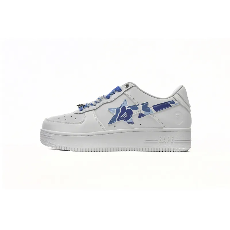 90e932f9530e6cfa6980833048f92f29.webp A Bathing Ape Bape Sta Low White Blue Camouflage 1H20-191-045 - Image 1