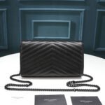 Saint Laurent Chain-strap YSL-plaque grained-leather wallet - Image 6