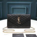 Saint Laurent Chain-strap YSL-plaque grained-leather wallet - Image 5