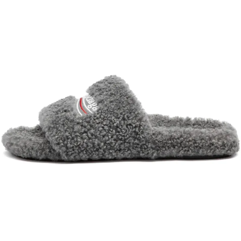 c75fb031c6f48f99dd5d16d8ee5bcfc3.webp Balenciaga Furry Slide Dark Grey - Image 1