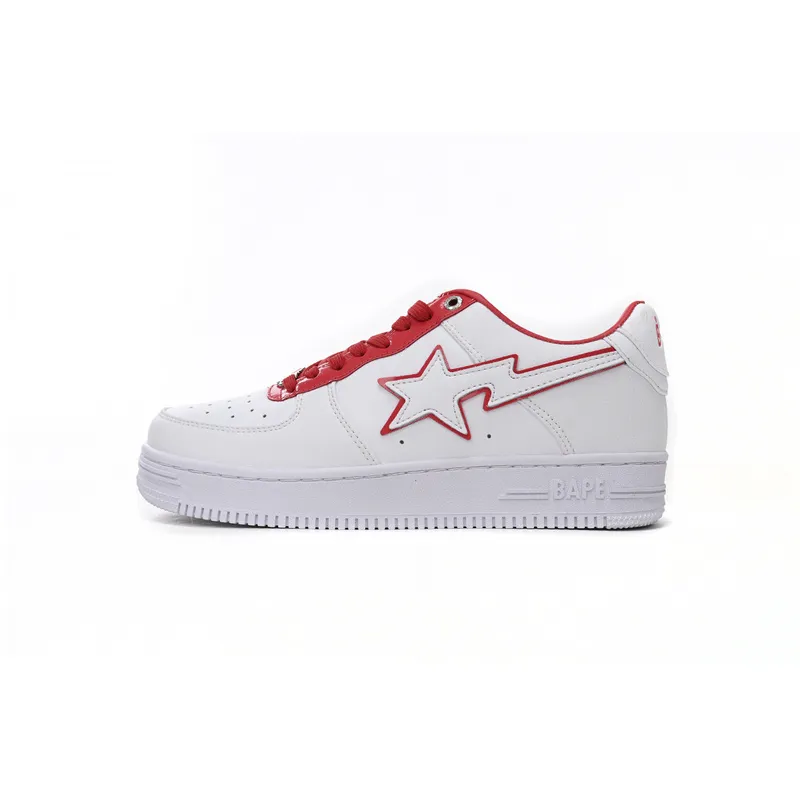dd8680201c5017655982dbf4fde0be51.webp A Bathing Ape Bape Sta Low White Red Border 1J30-291-017 - Image 1