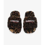 Balenciaga Furry Slides 'Leopard' - Image 5