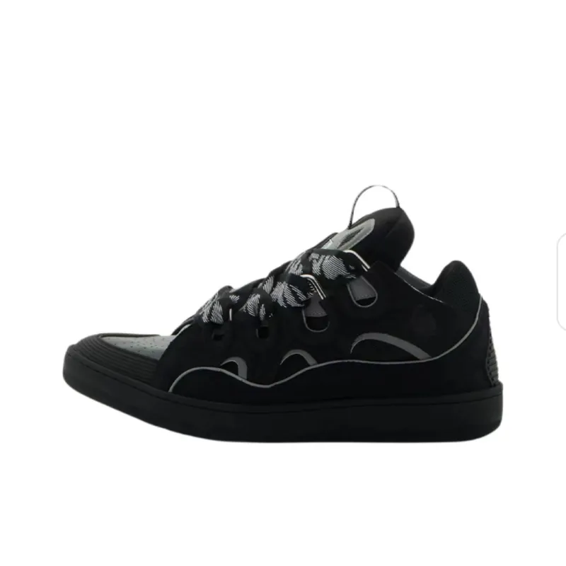 f075931d338e5e3623e2b6fc0688e9ac.webp Lanvin Curb Sneaker Black Grey FM-SKRK11-REFL-P2210 - Image 1
