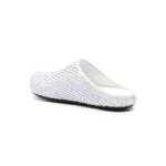 Marni Calfskin Fussbett Sabot White Leather with Rhinestones SBMS004601P639400W01 - Image 4