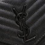 Saint Laurent Chain-strap YSL-plaque grained-leather wallet - Image 5