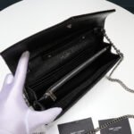 Saint Laurent Chain-strap YSL-plaque grained-leather wallet - Image 6